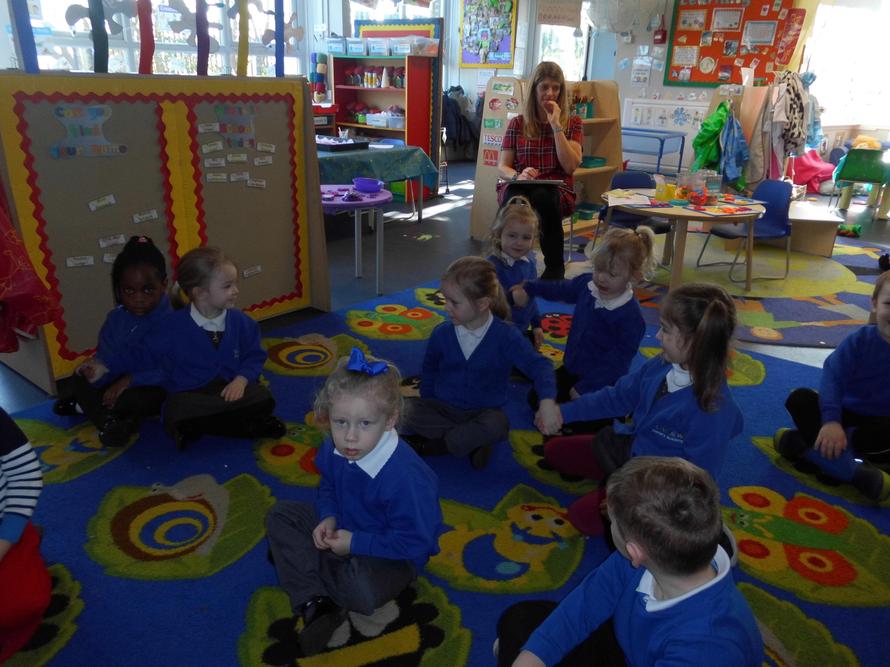 We shook hands with our friends in the song