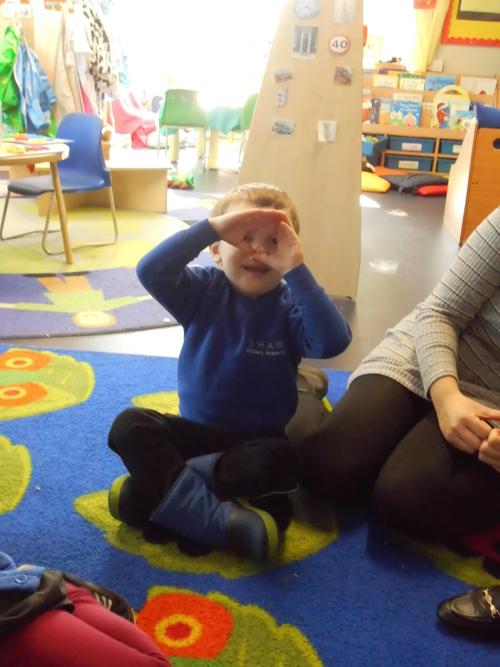 Emilis' heart shape made with his fingers