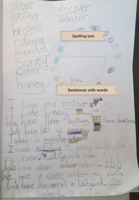 Nyameso worked hard on her writing! 