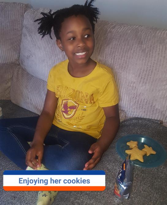 Nyameso enjoyed her cookies! 