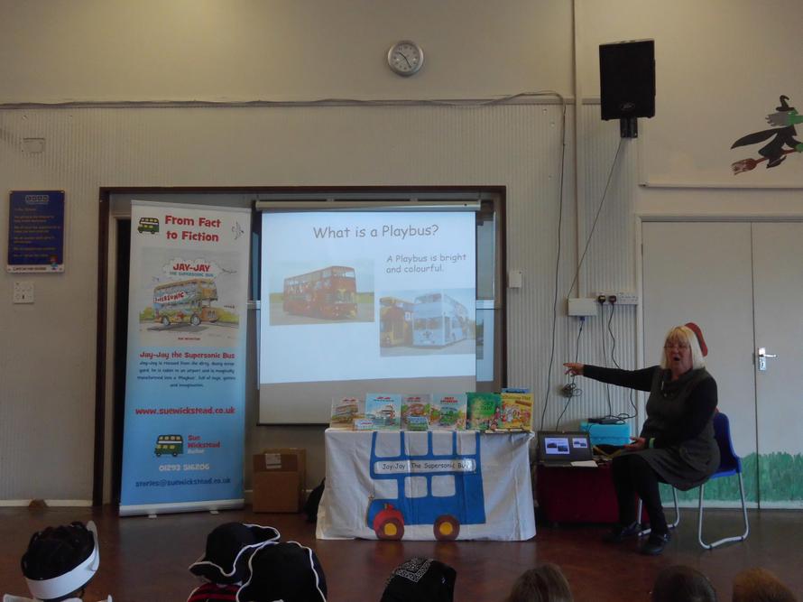 One of the buses had nursery rhyme characters on