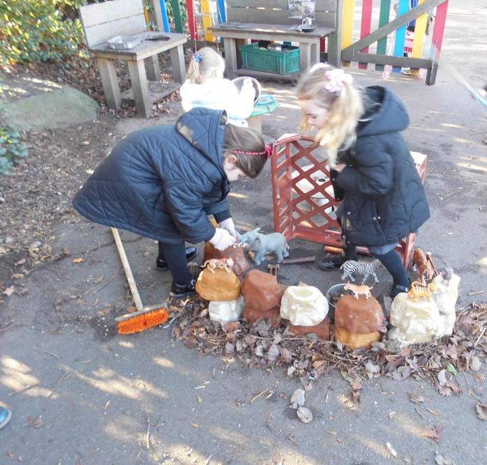 Making a den for the animals