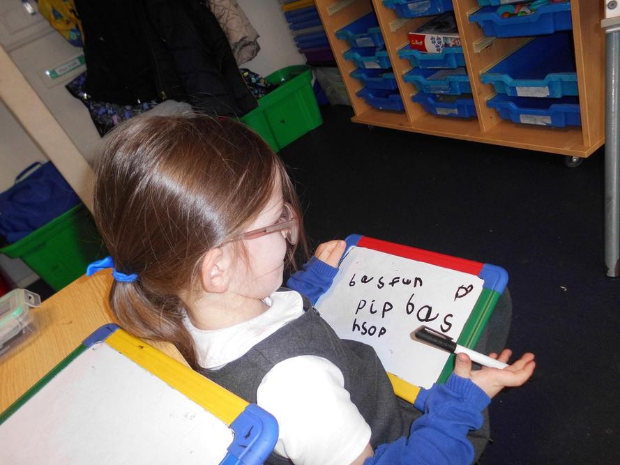 Role playing schools in the phonics area