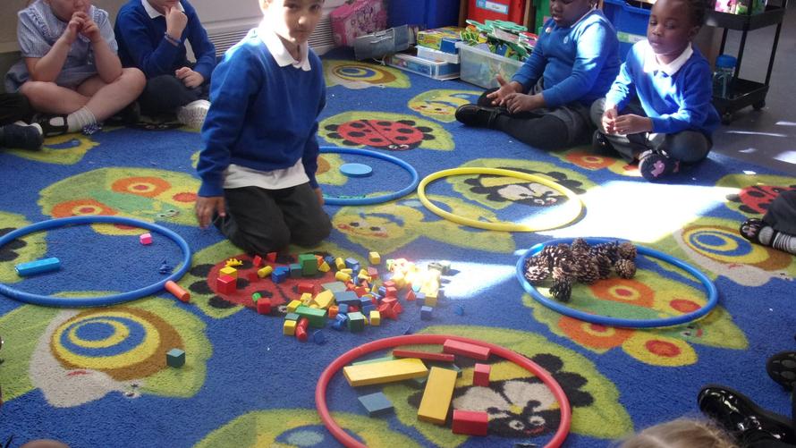 Some children sorted the toys into different toys.