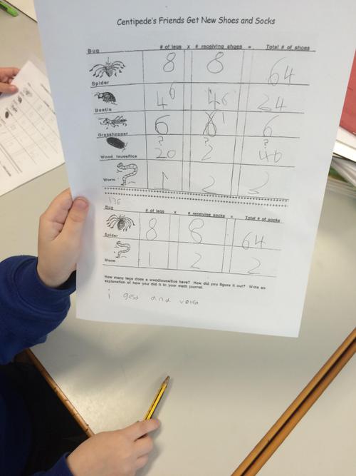 We completed maths on the Centipede's 100 shoes