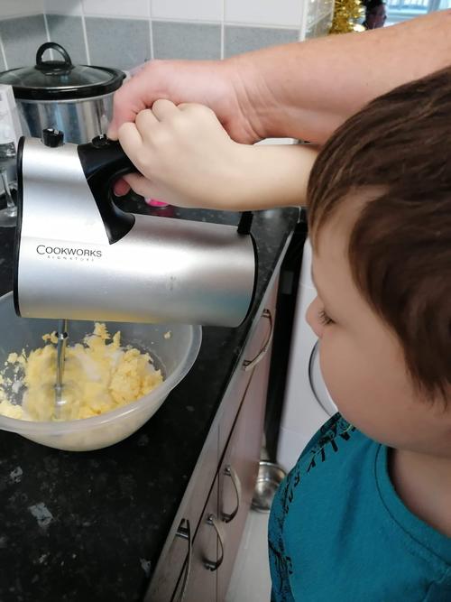 Mitchell mixed the ingredients together!