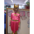 'I am batgirl today because i can fly' 'i've got a rope that i swing and tie bad guys up'
