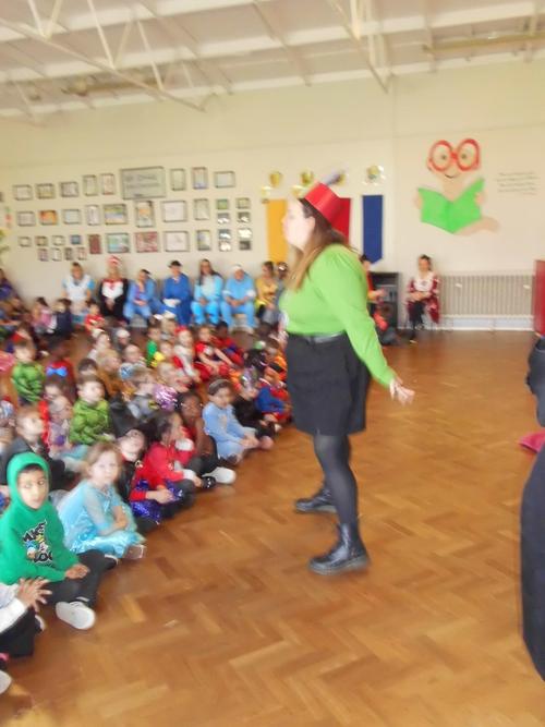 Meg from the library came to celebrate World Book Daywith us