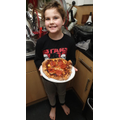 Finley was inspired to make a homemade pizza as he is writing an instruction text! 