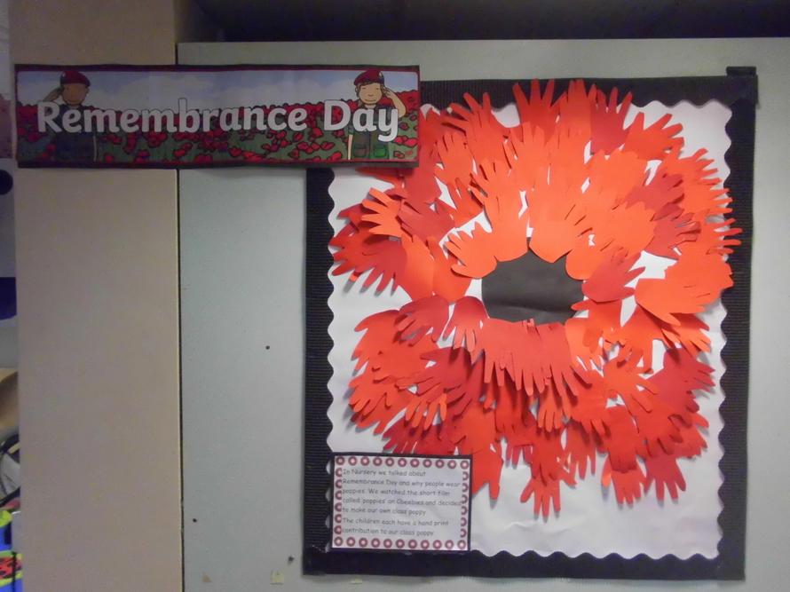 Nursery's class poppy fo Remembrance day