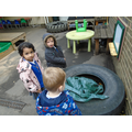 We found a circle on our shape hunt, it was a tyre