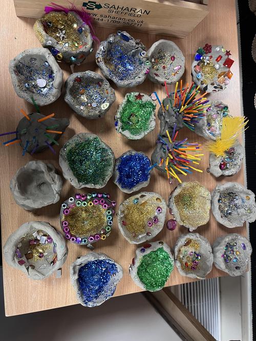 We made Diya lamps for Diwali 