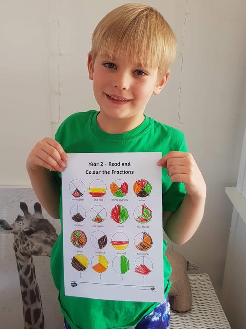 William has been working hard on his fractions!