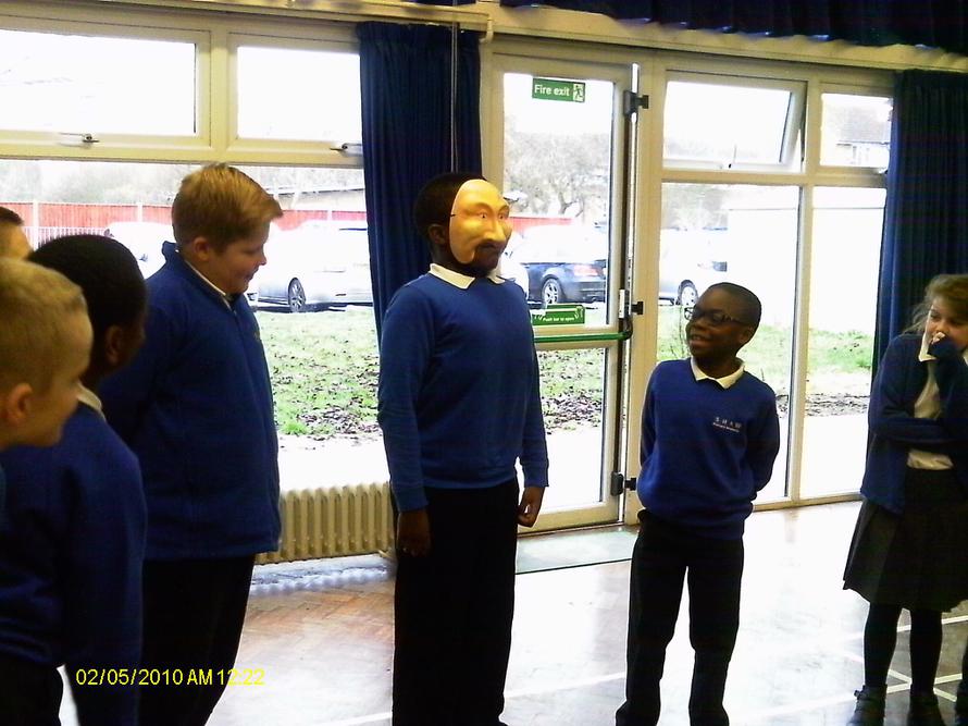 Showing us his Warrior Position