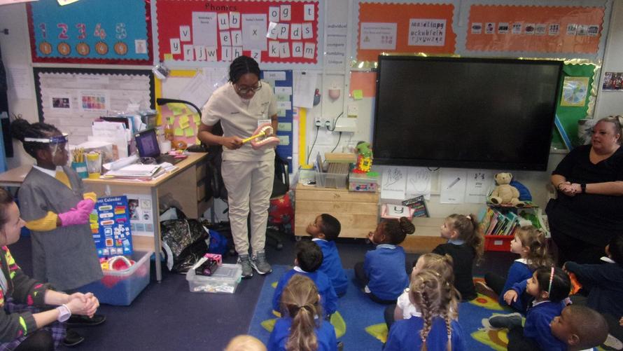 A Dentist came to tell us how she helps us.