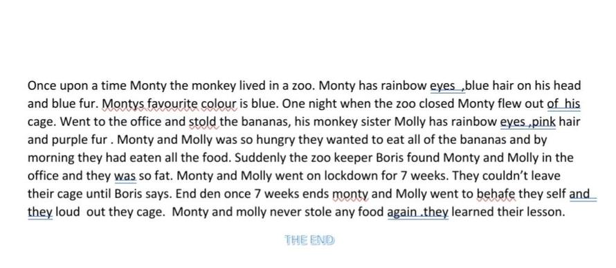 Kayla entered Mrs Beard's writing competition!