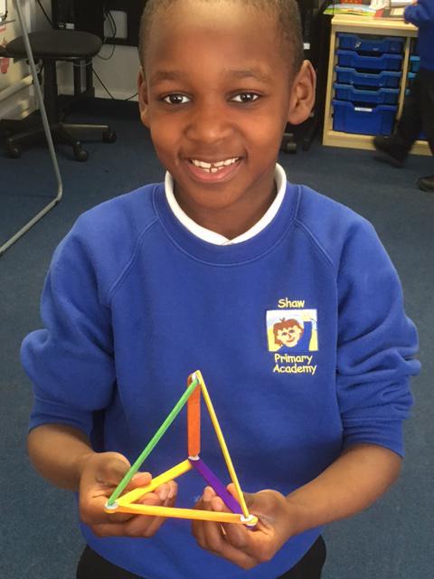 Tom was proud of his built pyramid!