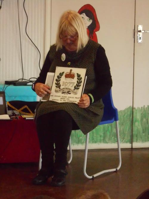 Sue showed us her awared from the Queen