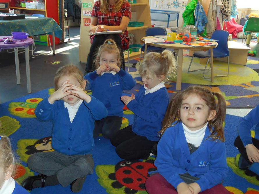 We sand a valentine song and made a heart shape