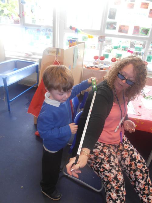 Measuring Mrs Patterson!