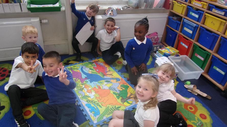 RD enjoyed completing a giant floor puzzle. Team Work!