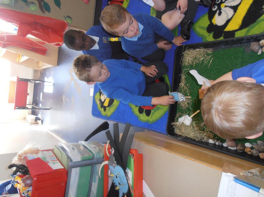 The children retold the story with puppets