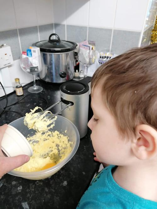 Mitchell mixed the ingredients together!