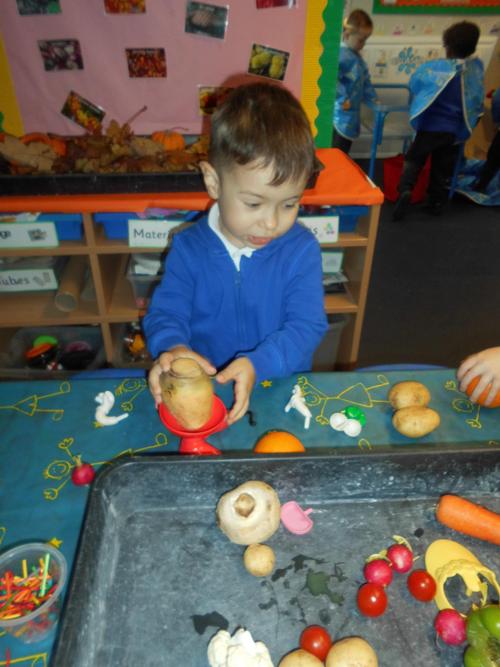 Matis making 'Mr Potato'