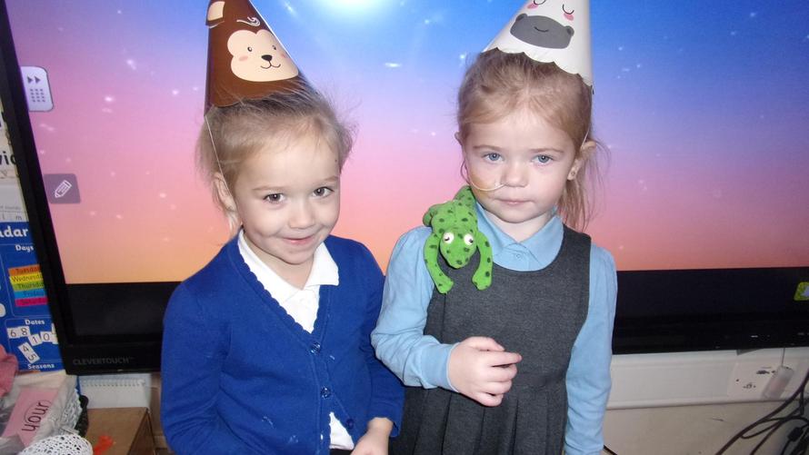 Fred is on Sadie's shoulder