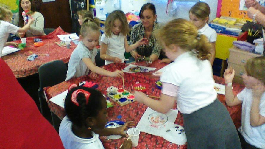 Very busy with the help of Emma's mummy