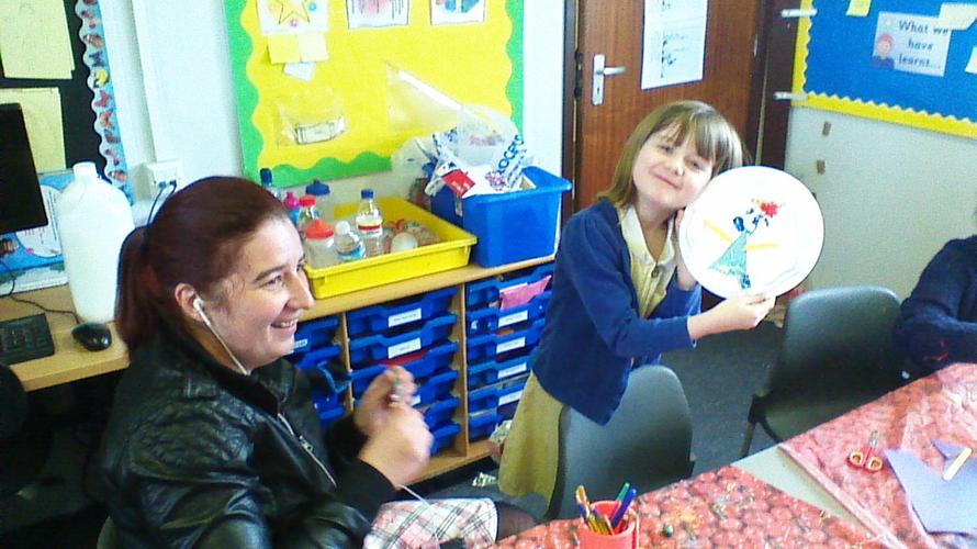 Natalie made her monster wear a dress!