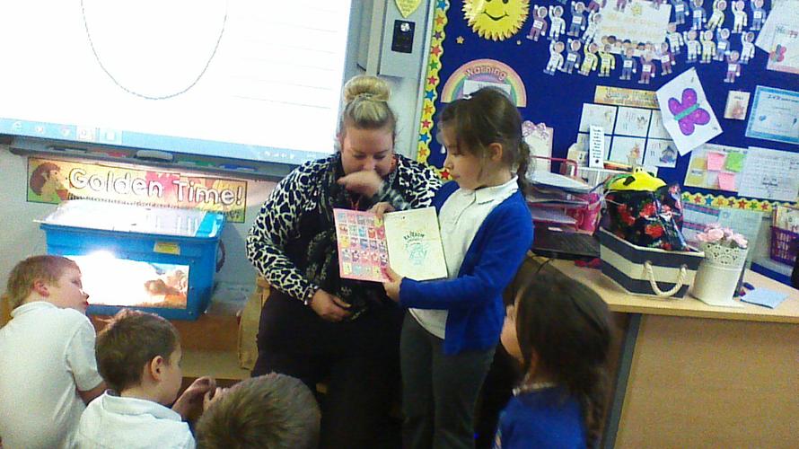 Siana shared her fairy book she is reading at home