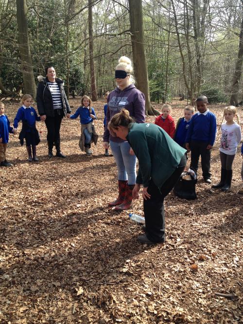 We played a game in the woods!