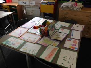 The beautiful work all laid out. 